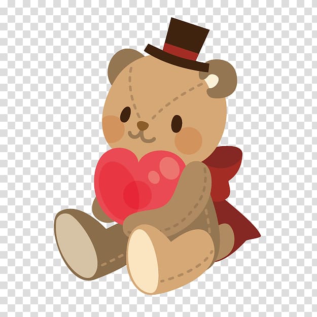 Brown bear Heart Teddy bear, Reported heart Bear transparent background PNG clipart