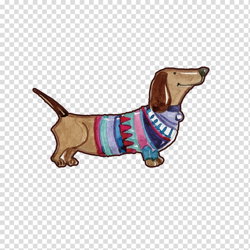 Dachshund Dog breed Puppy Watercolor painting Pet, Hand painted watercolor puppy material transparent background PNG clipart