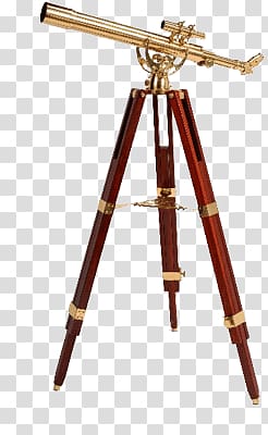 brass-colored telescope with tripod stand illustration, Old Telescope transparent background PNG clipart