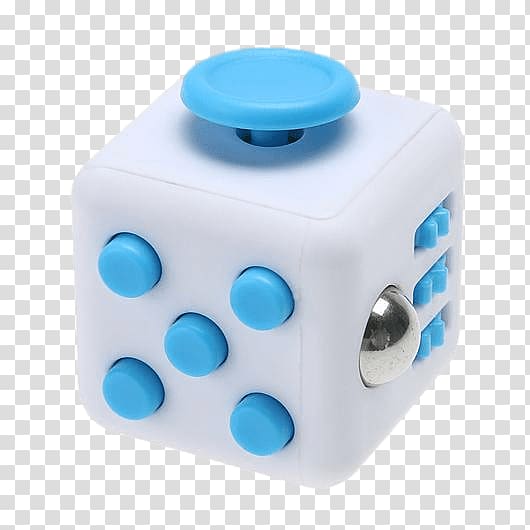 white and blue Rubik's cube, White and Blue Fidget Cube transparent background PNG clipart