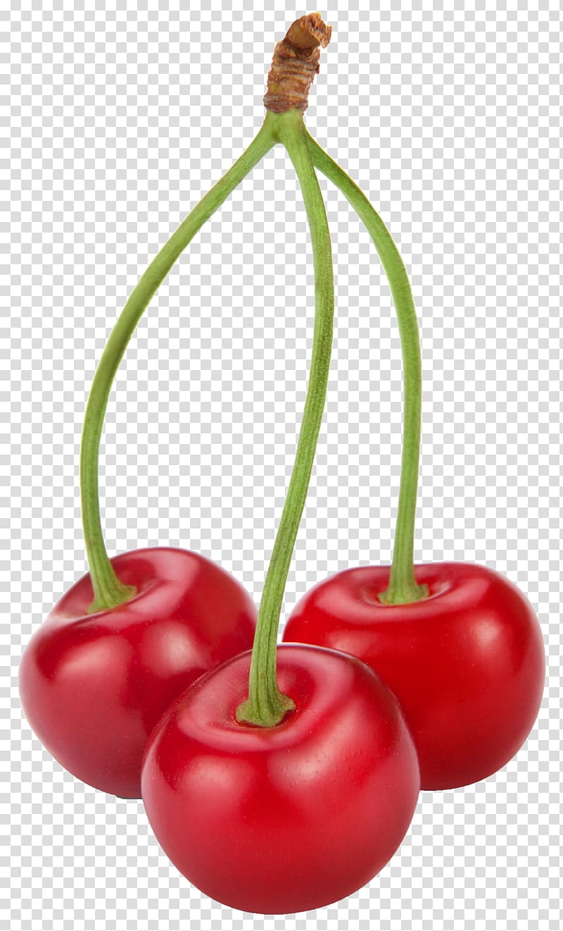 three red cherries illustration, Food Cherry Fruit , Cherries transparent background PNG clipart
