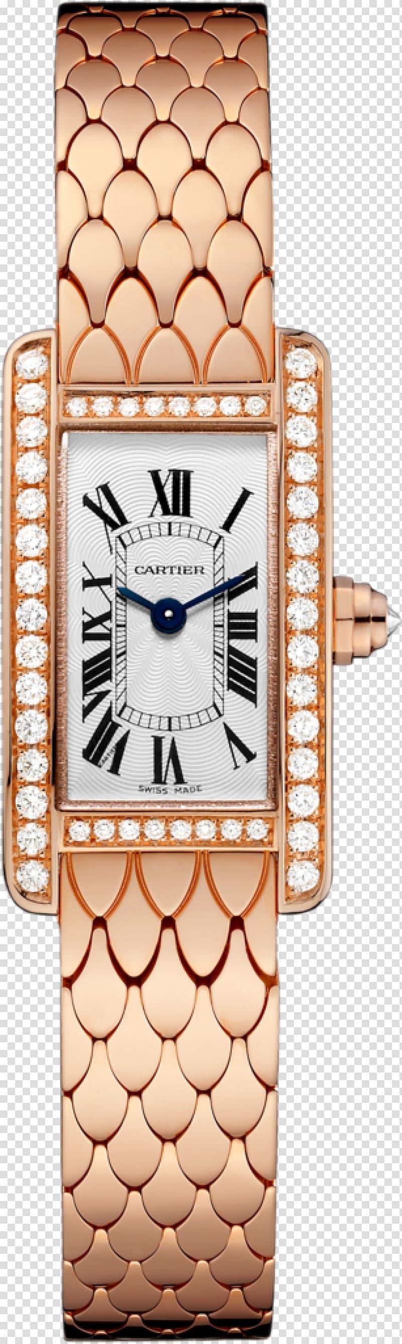 Cartier Tank Anglaise Watch Colored gold, watch transparent background PNG clipart
