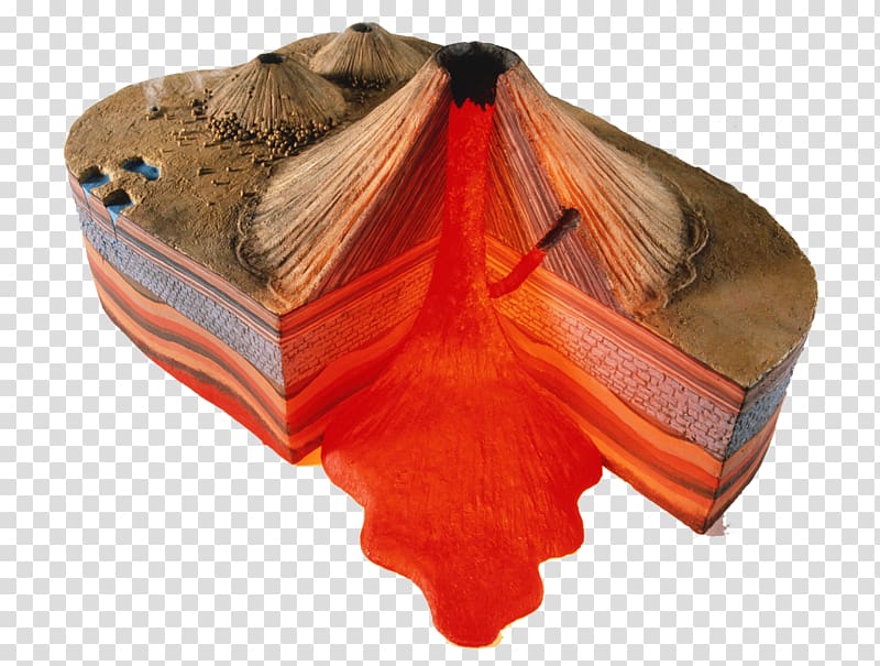 Volcano Magma Cinder cone Model Surface, Volcanic rock cross section transparent background PNG clipart