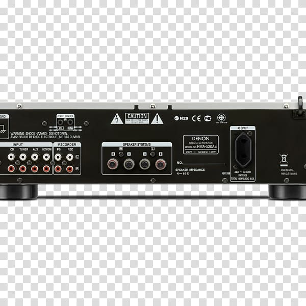 Denon PMA-520AE Amplifier Audio power amplifier Integrated amplifier Denon PMA 720AE, others transparent background PNG clipart