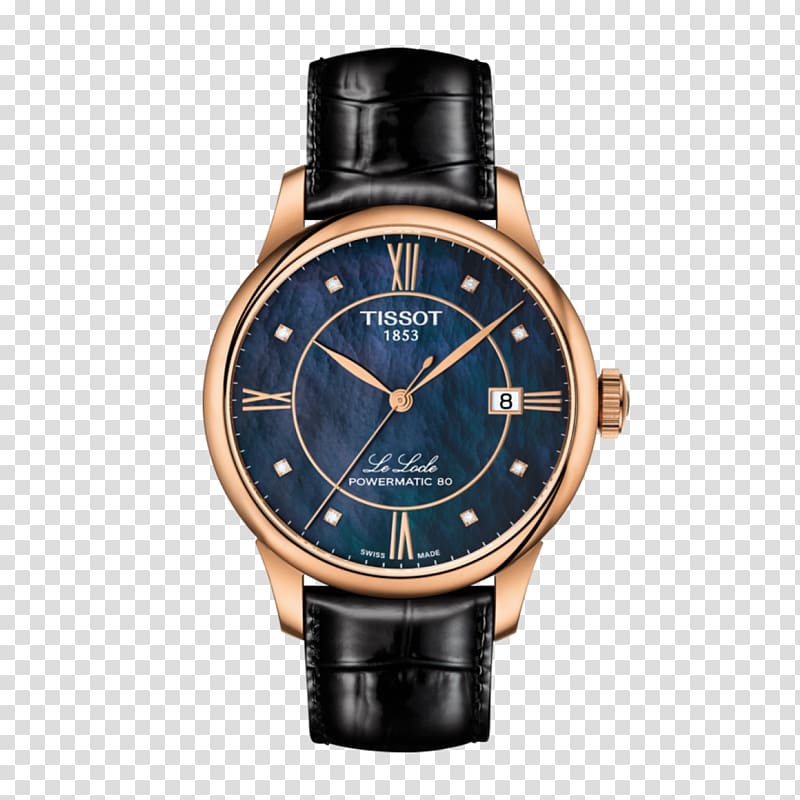 Tissot Men\'s Le Locle Powermatic 80 Tissot Men\'s Le Locle Powermatic 80 Automatic watch, watch transparent background PNG clipart