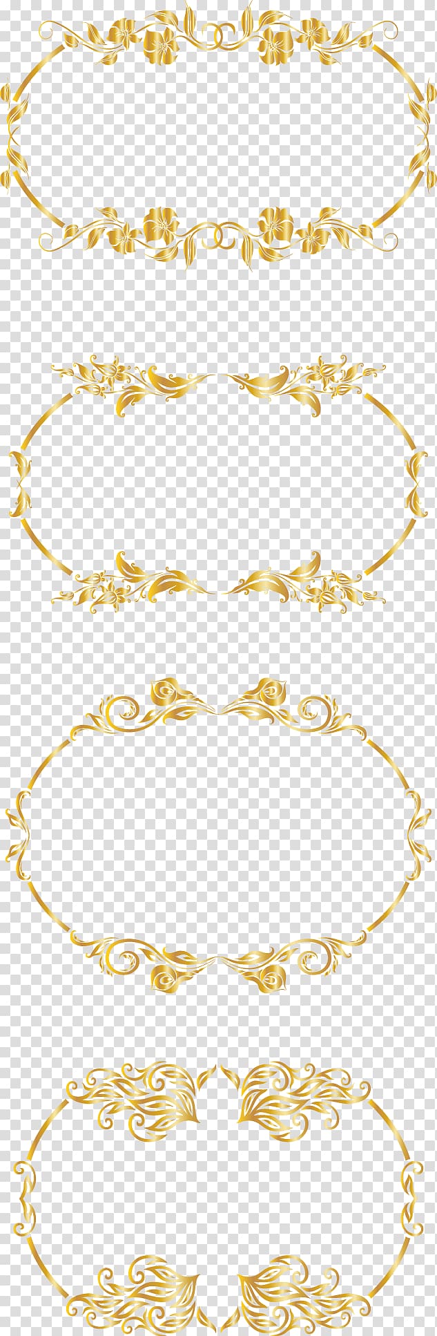 brown floral border illustration, Ellipse Area Pattern, Gold pattern frame transparent background PNG clipart