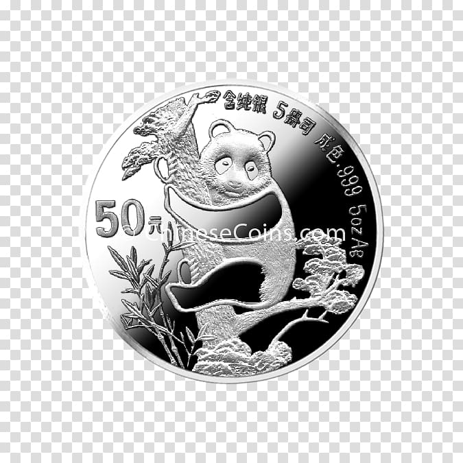 Coin Chinese Silver Panda Giant panda Chinese Gold Panda, Chinese Coin transparent background PNG clipart