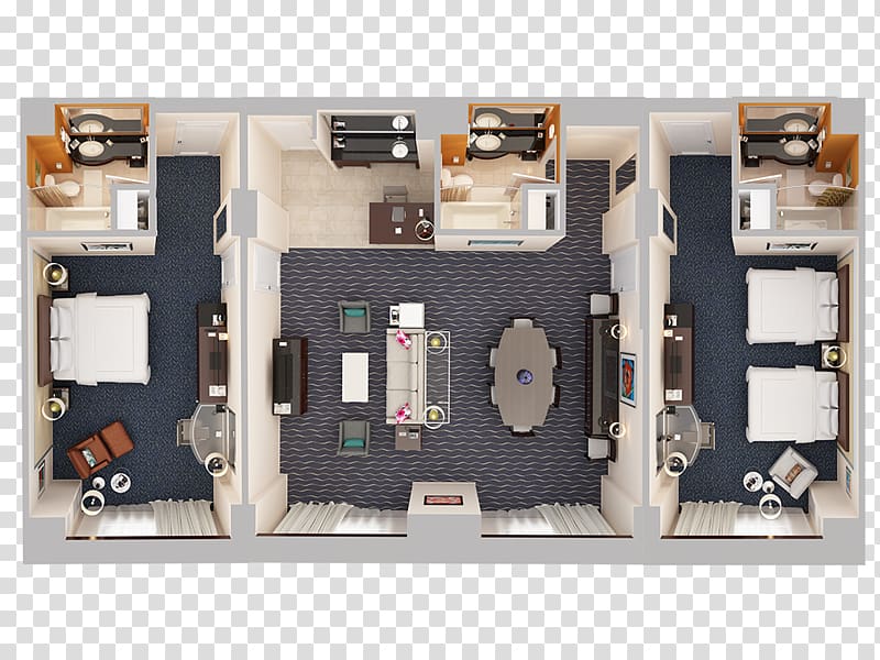 3D floor plan Hotel Suite House, hotel transparent background PNG clipart