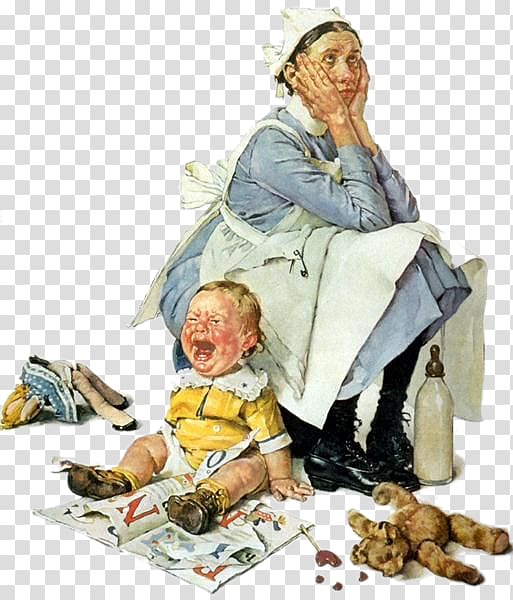 Curtis Publishing Company Breaking Home Ties Saturday Evening Post Norman Rockwell: A Classic Treasury Painting, Daze maid despite crying baby transparent background PNG clipart
