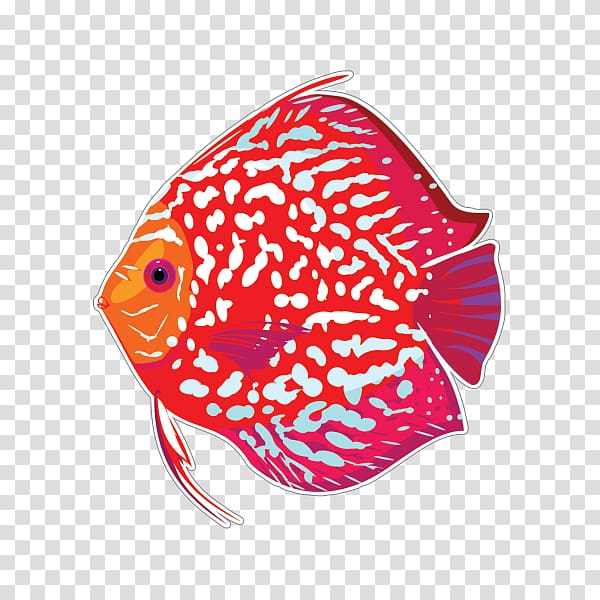Tropical fish Aquarium Red Discus Paper, fish transparent background PNG clipart