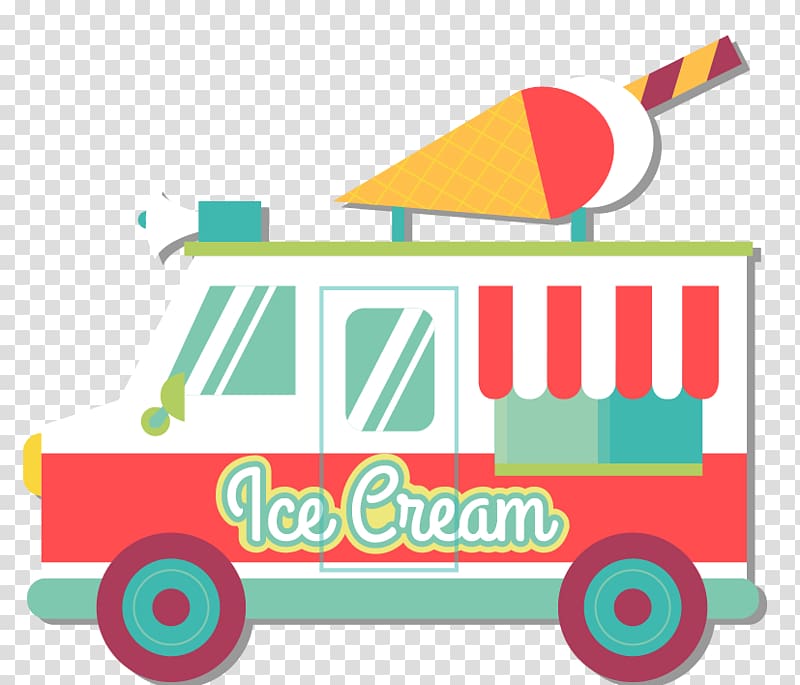 multicolored Ice Cream truck illustration, Ice cream cone Ice cream van, ice cream truck transparent background PNG clipart