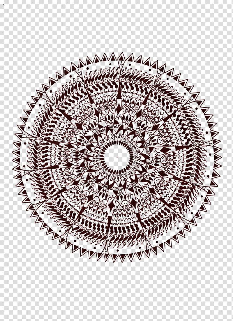 Doily Crochet Textile Circle Pattern, circle transparent background PNG clipart