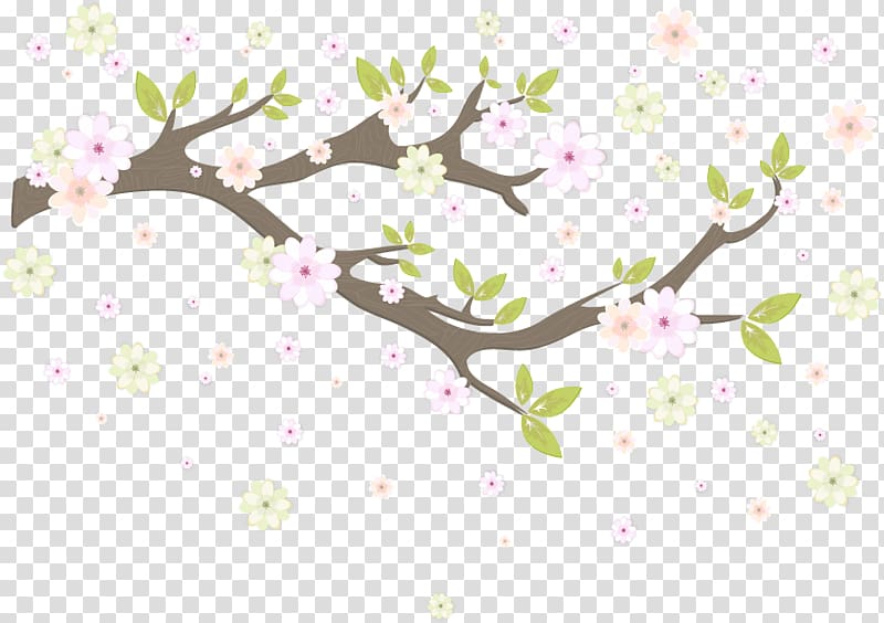 Love Message Peace Greeting Thought, Hand-painted plum blossom transparent background PNG clipart