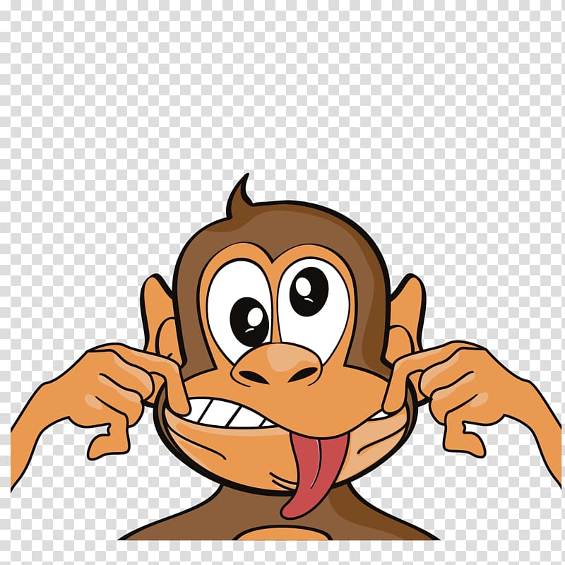 Cartoon Monkey Illustration, cartoon little monkey face transparent background PNG clipart
