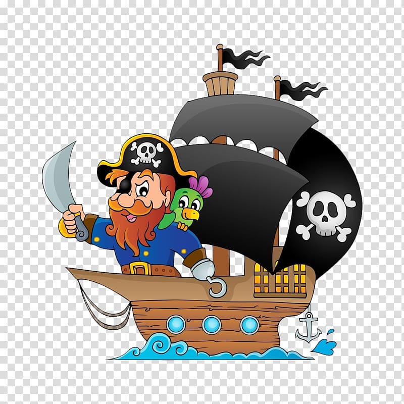 Piracy Drawing Boat Illustration, Pirate Pirate Material transparent background PNG clipart