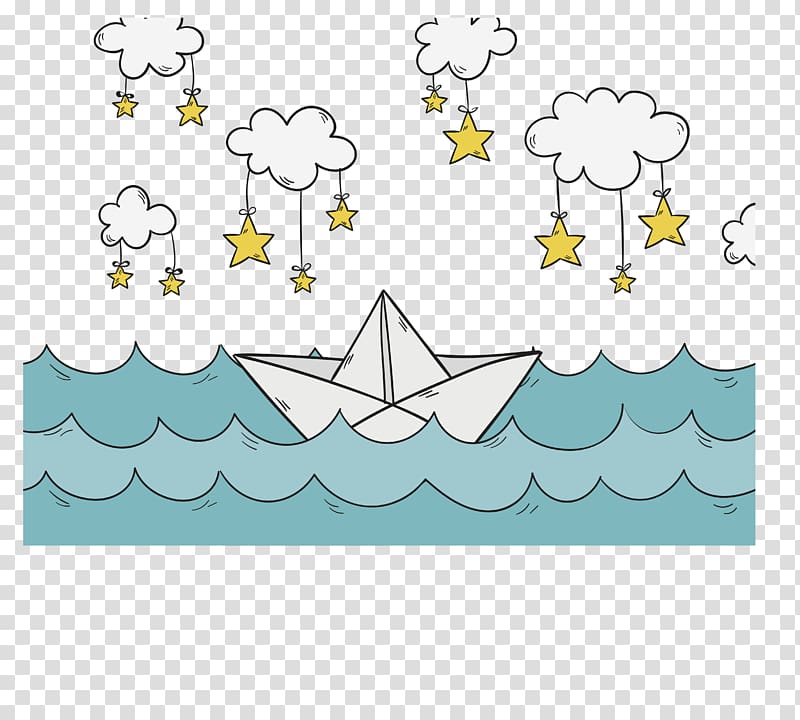 boat on water illustration, Paper Illustration, Sea sailing paper boat transparent background PNG clipart