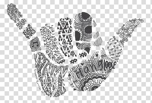gray and white illustration, Surfing Shaka sign Surf art Surf culture, surfing transparent background PNG clipart