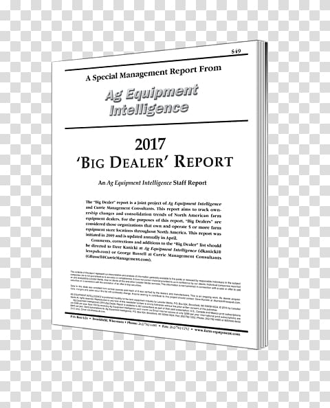 Document American Enterprise Institute Ag Equipment Intelligence Agricultural machinery News, Cover Report transparent background PNG clipart