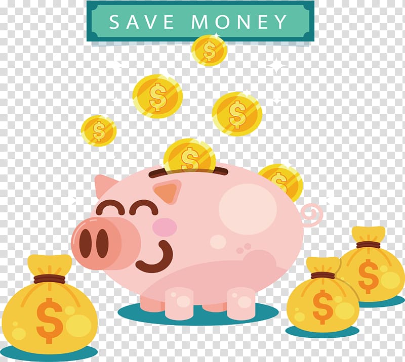Piggy bank Saving , Pink piggy bank transparent background PNG clipart