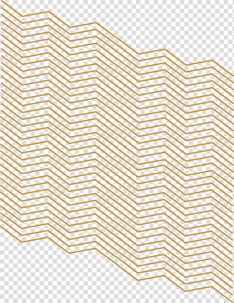 orange horizontal zigzag lines, hand-painted angle lines transparent background PNG clipart
