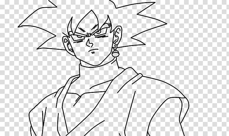Goku Black Vegeta Drawing Line art, dragon ball black and white transparent background PNG clipart