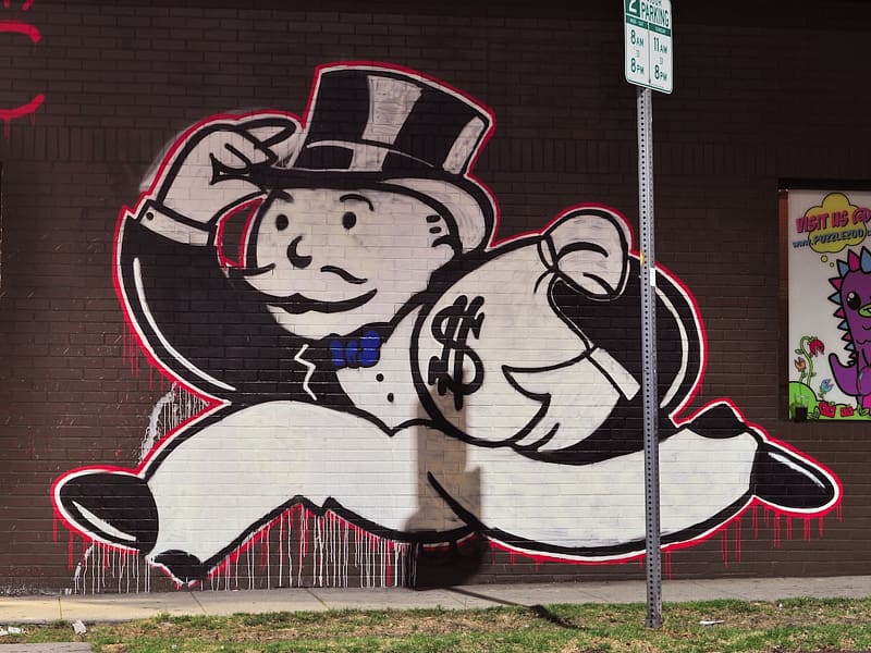 United States Rich Uncle Pennybags Monopoly Equifax Finance, GRAFITTI transparent background PNG clipart