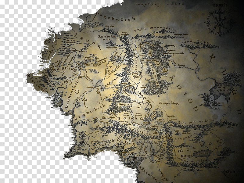map of Greece, The Lord of the Rings The Hobbit A Map of Middle-earth, Old English Maps transparent background PNG clipart
