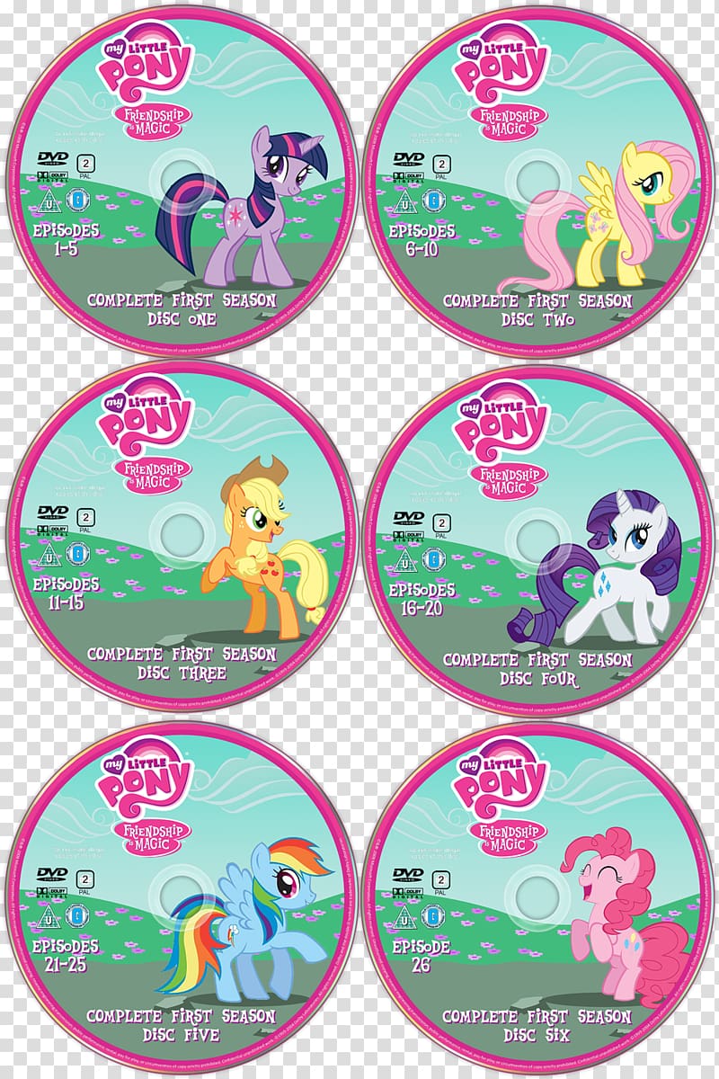 My Little Pony: Friendship Is Magic, Season 1 DVD My Little Pony: Friendship is Magic, Season 2, cd cover design transparent background PNG clipart
