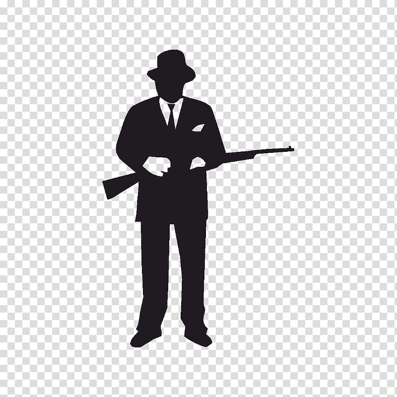 Gangster Silhouette , Silhouette transparent background PNG clipart