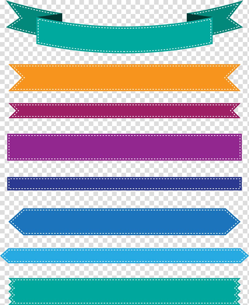 colorful ribbon banner transparent background PNG clipart