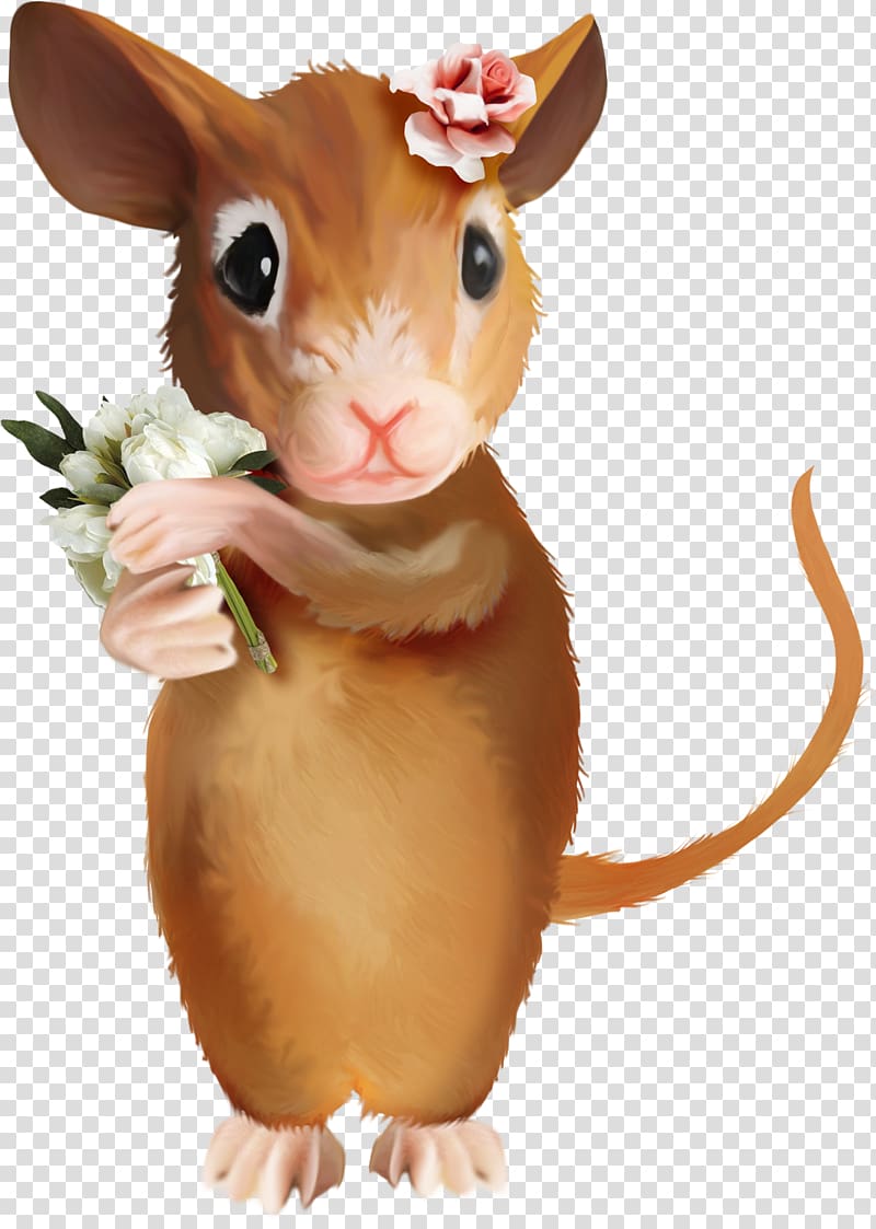 Computer mouse Rat , Hand-painted mouse transparent background PNG clipart