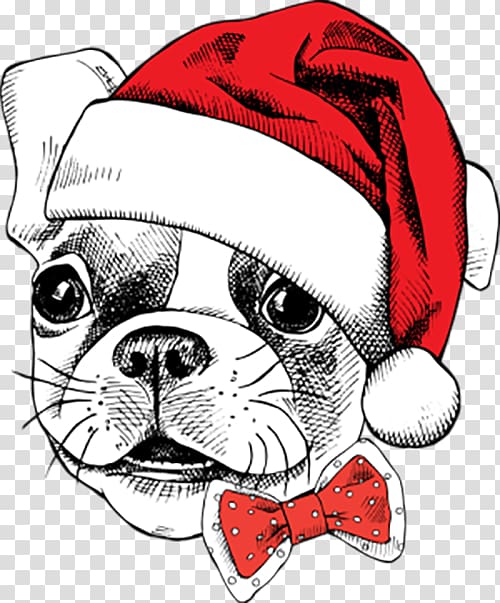 Santa Claus Dog breed Puppy Christmas, Celebrate Christmas dog transparent background PNG clipart