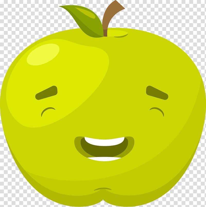 Apple Granny Smith , Green apple expression map transparent background PNG clipart