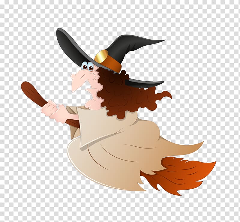 Cartoon Broom Boszorkxe1ny Witchcraft, Cartoon witch riding a broomstick transparent background PNG clipart