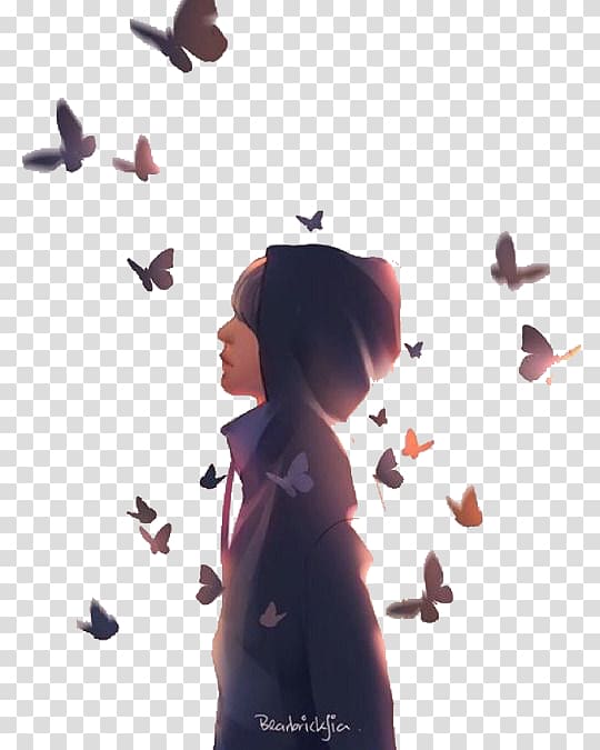Butterfly,Japanese ver., BTS Fan art The Most Beautiful Moment in Life, Part 2, butterfly transparent background PNG clipart