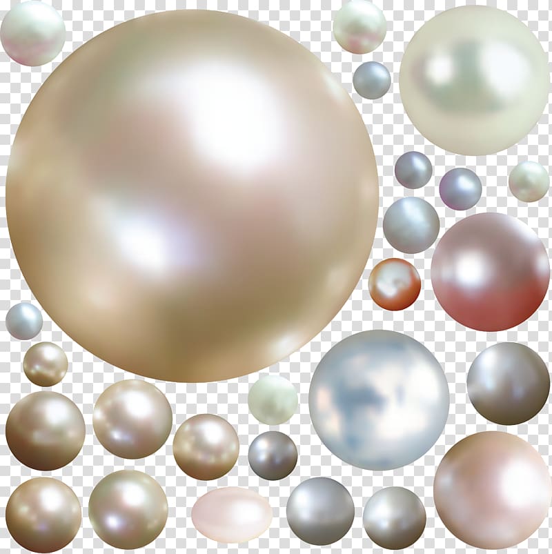 assorted-color pearls, Pearl illustration, Diamond Pearl ,Exquisite pearl transparent background PNG clipart