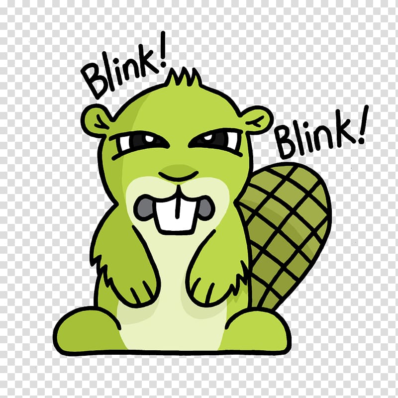 green beaver with blink blink text overlay, Blink Adsy transparent background PNG clipart