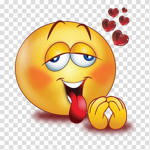 Emoticon Emoji Smiley, flying hearts transparent background PNG clipart