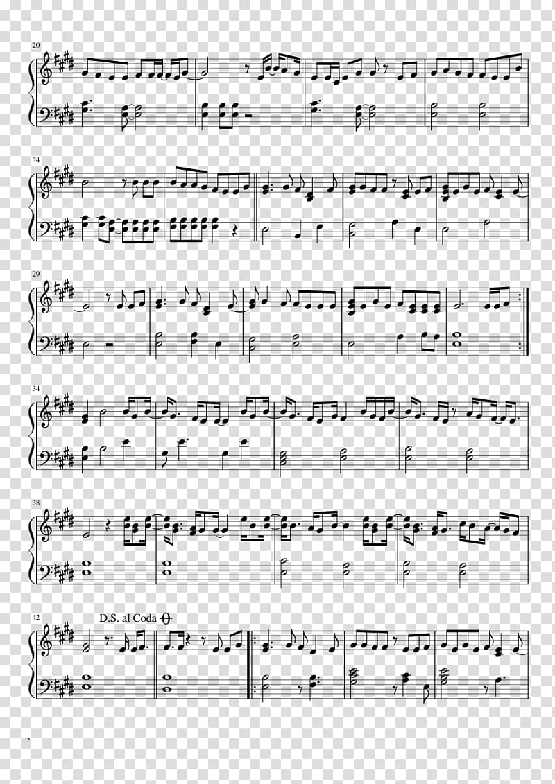 Sheet Music Counting Stars Piano OneRepublic, sheet music transparent background PNG clipart