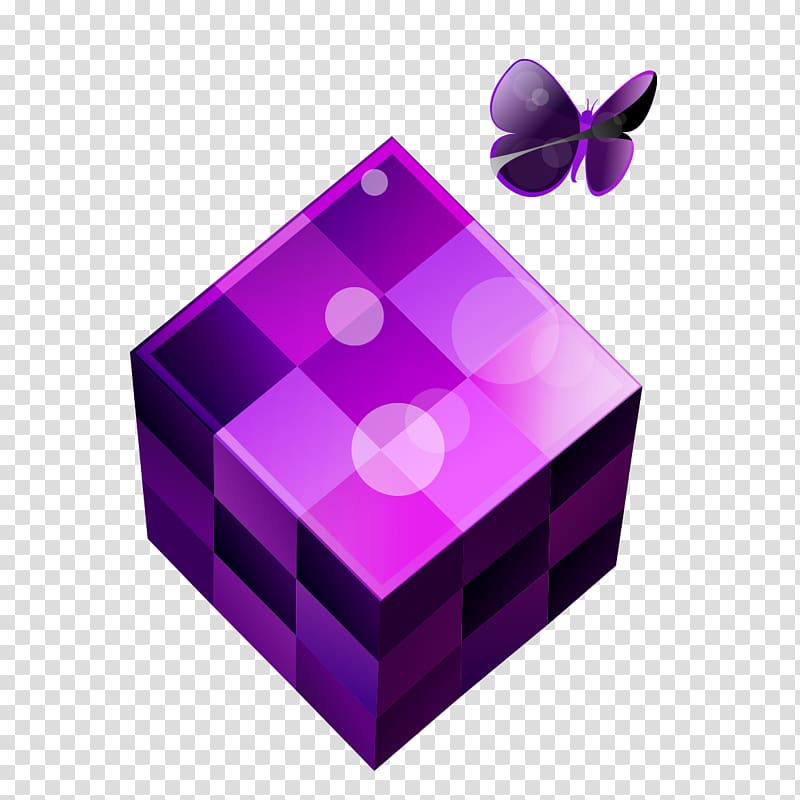 Rubiks Cube, Purple Creative Cube transparent background PNG clipart