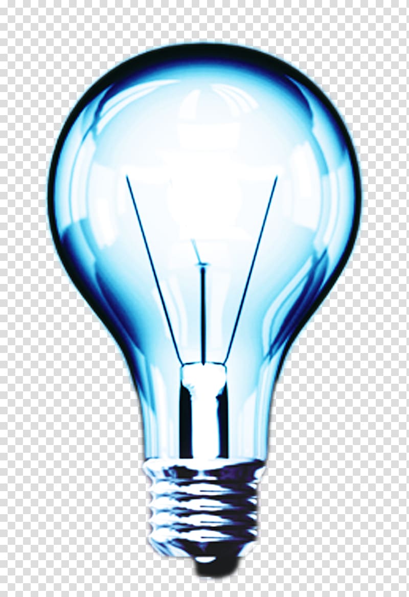 blue light bulb illustration, Incandescent light bulb Web browser, Three-dimensional light bulbs transparent background PNG clipart