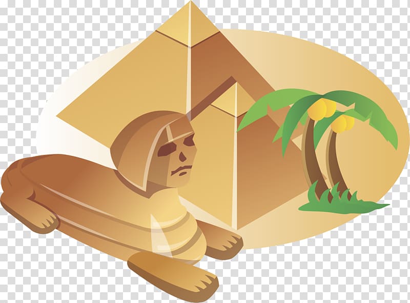Great Sphinx of Giza Great Pyramid of Giza Illustration, Cartoon landmark free transparent background PNG clipart