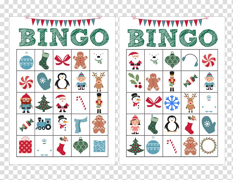 Bingo card Christmas Child Game, calling card template transparent background PNG clipart