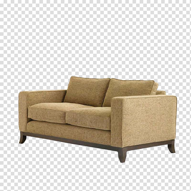 Loveseat Couch Table Chair Furniture, Simple beige sofa transparent background PNG clipart