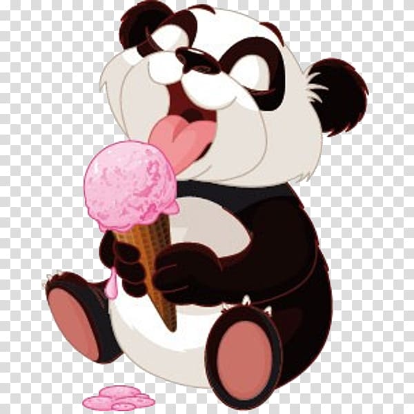 Giant panda Ice cream Polar bear, cute cartoon panda bear transparent background PNG clipart