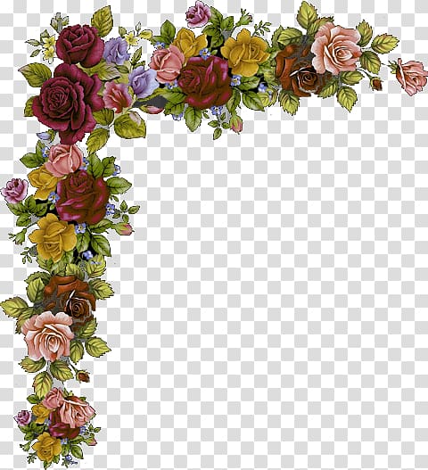 pink and red roses border illustration, Garden roses Paper Floral design Flower Bokmärke, arco de flores transparent background PNG clipart