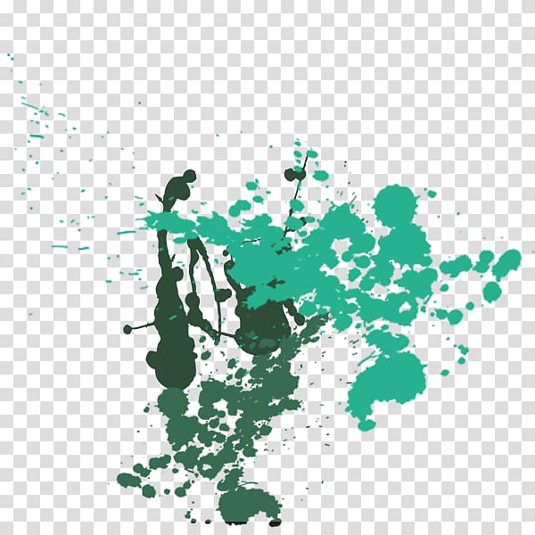 green and dark-green abstract illustration, Hand painted canopy color ink drop transparent background PNG clipart