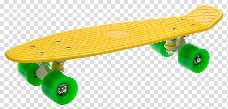Skateboard Yellow Penny board Longboard Green, skateboard transparent background PNG clipart