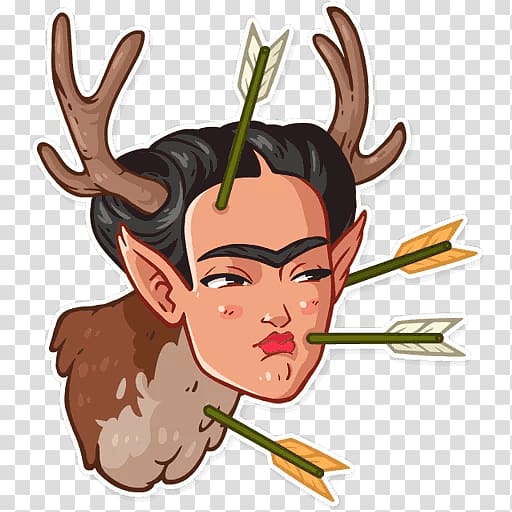 Frida Kahlo Telegram Sticker Reindeer , Reindeer transparent background PNG clipart
