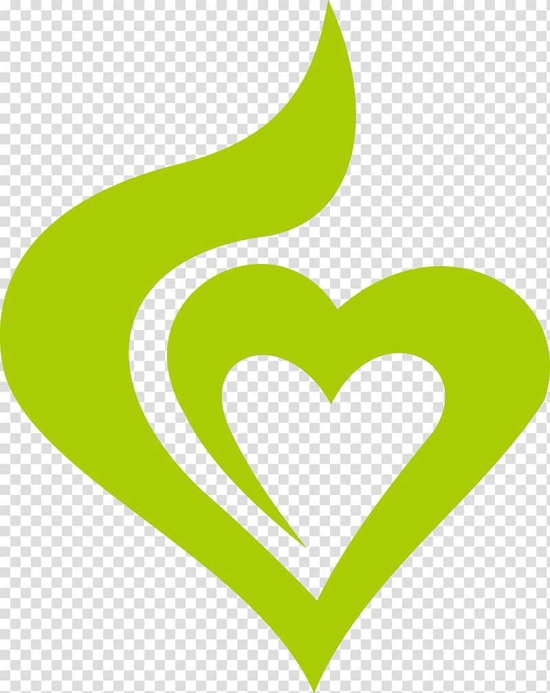 heart-shaped green logo, Creative heart-shaped material transparent background PNG clipart